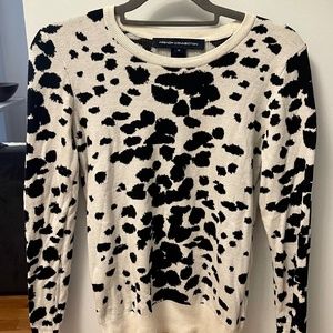 French Connection | Sweater White Black Animal Print (Size M)